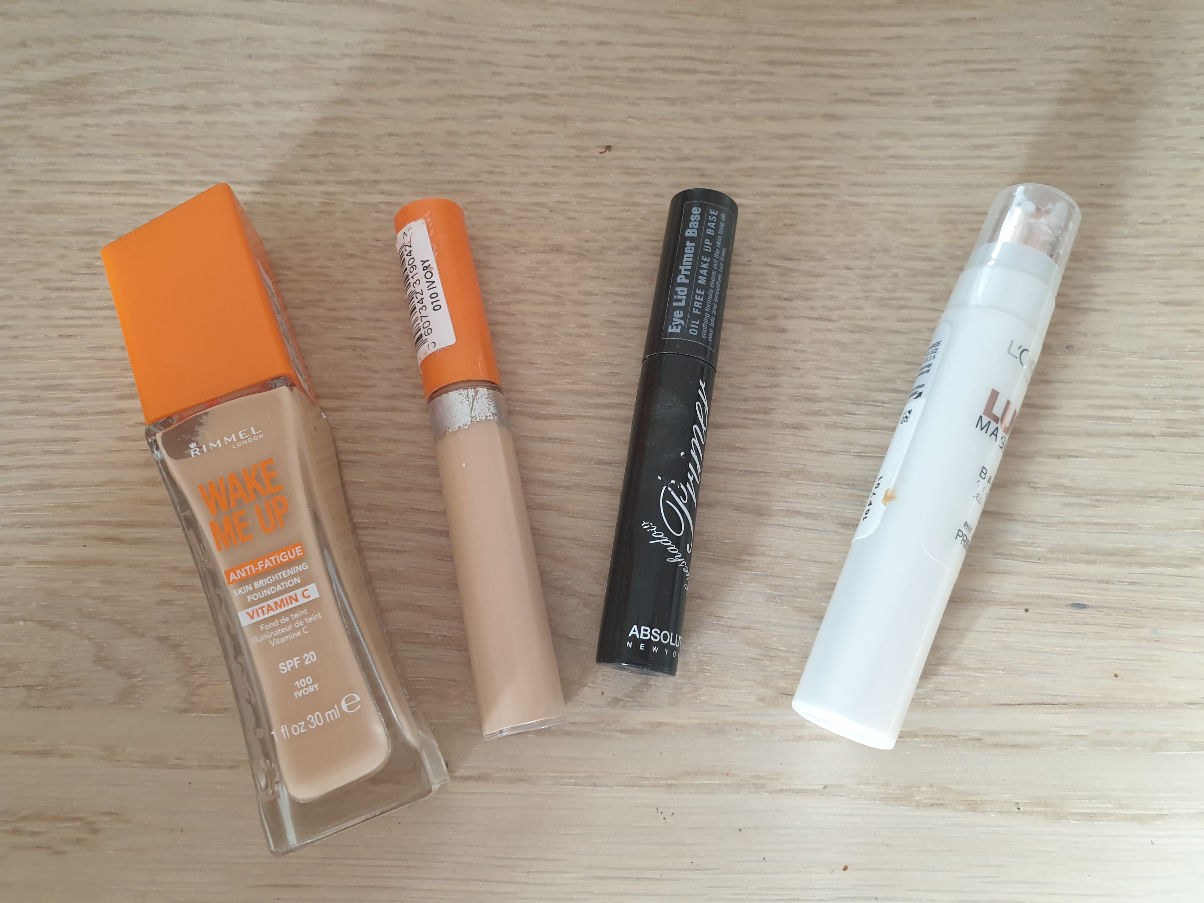 Make up products - the foundation, concealer, eye shadow primer and face primer mentioned within the post