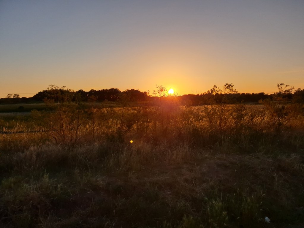 Sun setting over the countryside