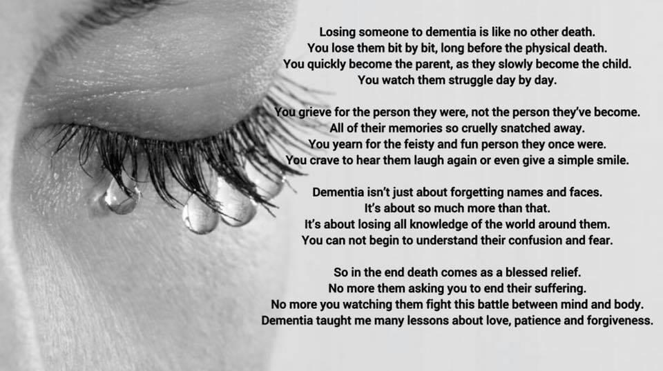 Poem about loosing someone to dementia or Alzheimer's