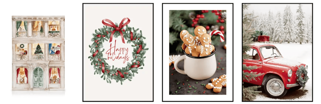 Christmas gift guide Poster Store Christmas prints selection.