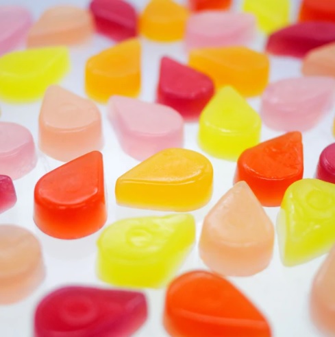 Up close photo of jelly drops water sweets for your ultimate gift guide for loved ones with Dementia post.