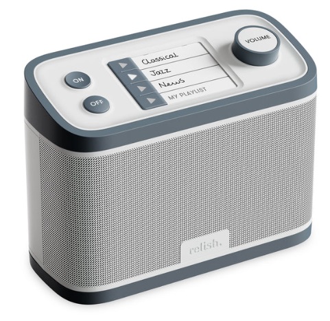 Up close photo of the Relish radio and music player for Your Ultimate Gift Guide for Loved Ones with Dementia post.