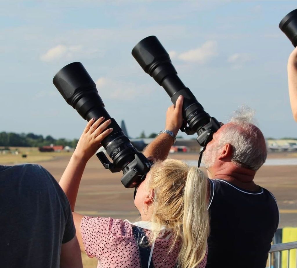 Me and my dad taking photos like too peas in a pod at RIAT