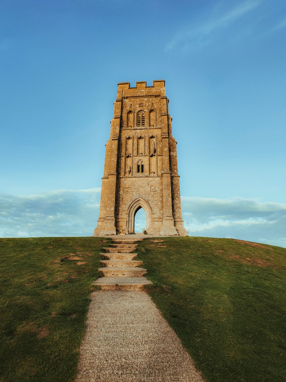 A view of Glastonbury tor from the top for 20 Cheap Family Days Out in Somerset (That Are Actually Worth It) post